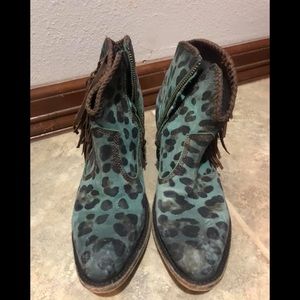 Liberty black distressed booties